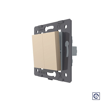 Двухклавишная механическая кнопка (звонок), цвет золотой (механизм) Livolo