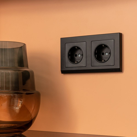 Stark Рамка горизонт/вертик 2 пост . Черный IP20 Werkel