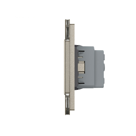 Розетка электрическая 16А 2 поста, цвет шампань Livolo