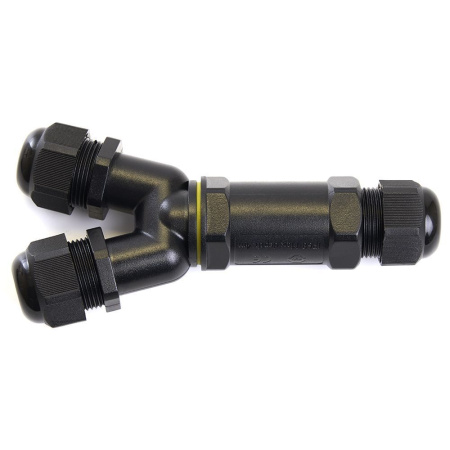 Соединитель-коннектор для проводов LD522/LD529, 3-контактный, водонепроницаемый, черный