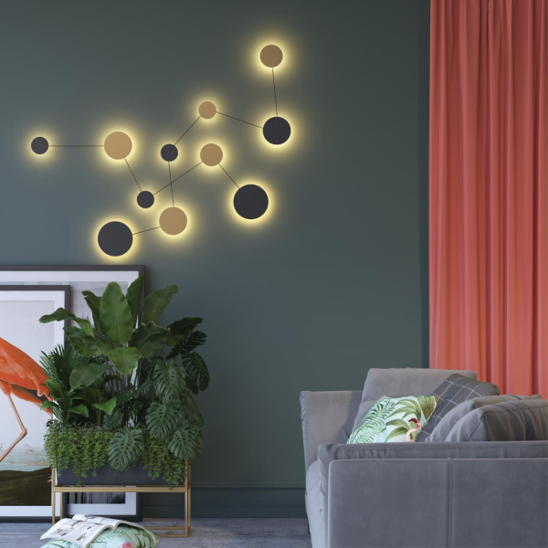 Настенный св-к провод 1,7м LED 25W GALAXY черн/золот/металл ODEON LIGHT
