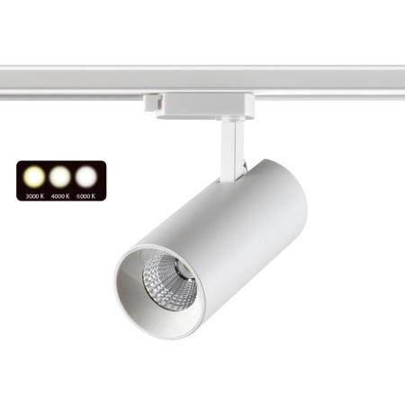 Св-к трековый с перекл.цв.темп.IP20 LED 3000К/4000К/6000К 20W 100-265V белый NAIL NOVOTECH