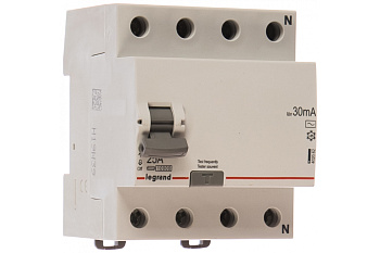 Устройство защитного отключения УЗО 4П 25А 30мА АС 4,5кА RX3 Legrand Устройство защитного отключения УЗО 4П 25А 30мА АС 4,5кА RX3 Legrand