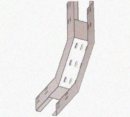 Лоток перфорированный КП 75х50-90 УХЛ1 для поворота трассы вверх на 90, горячее цинкование S1,5