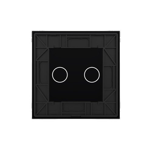 Панель для двухклавишного выключателя черная Livolo фото 4