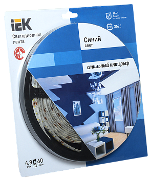 Лента светодиодная 5м блистер LSR-3528B60-4.8-IP65-12V IEK-eco