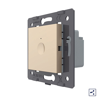 Одноклавишный проходной сенсорный выключатель Module, цвет золотой (механизм) Livolo