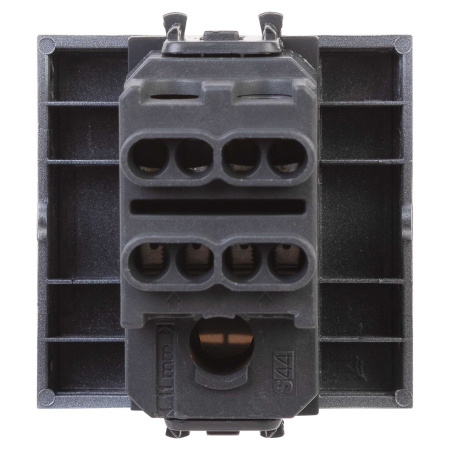 Перекрестный переключатель одноклавишный модульный, "Avanti", "Закаленная сталь", 2 модуля DKC