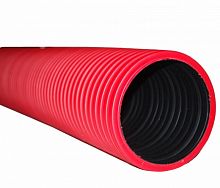 Труба ПНД гофрированная двустенная 90 мм красная (50м) Промрукав