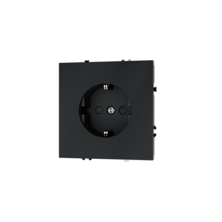 Розетка встраиваемая Voltum S70 с заземлением и защитными шторками, 16А, (графит)
