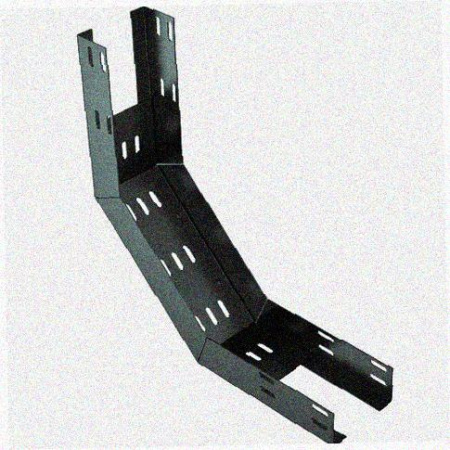 Лоток перфорированный КП 200х65-90 УТ1,5 для поворота трассы вверх на 90, оцинкованный лист S1,0