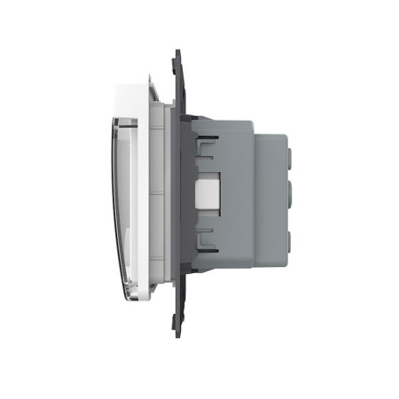 Розетка с заземлением защитными шторками водонепроницаемой крышкой белая (механизм) Livolo