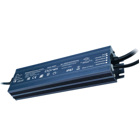 Donel, 150Вт,DC24В,6.25А, IP67, 208x58x32 мм,диммируемый Triac/0-10v блок питания для светодиодной ленты,серия:DN8HF