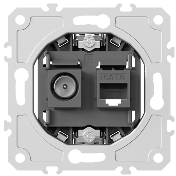 Donel механизм розетки RJ45/TV cat.6,ClassE-8/0-2400 МГц, серия DB