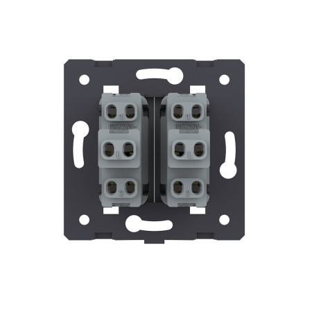 Выключатель двухлинейный клавишный (модуль) ЧЕРНЫЙ Livolo