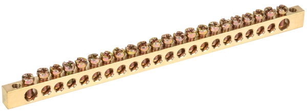 Шина PEN "земля-ноль" 6х9мм 22/2 (22групп/крепеж по краям) IEK