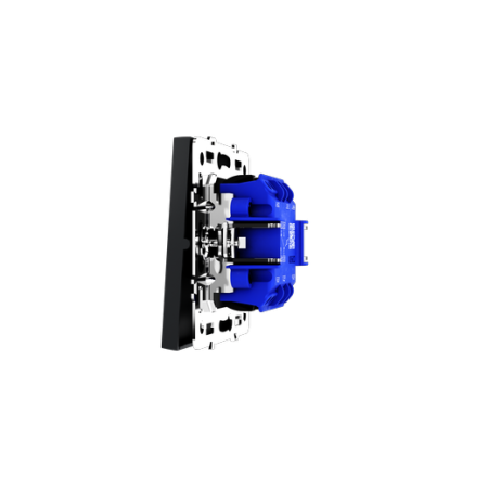 Проходной переключатель встраиваемый Voltum S70 двухклавишный 10А, (графит)