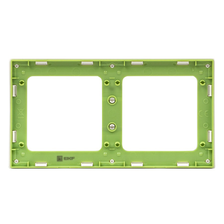 Стокгольм Рамка 2-местная белая с линией цвета зеленый EKF