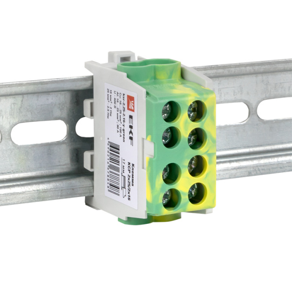 Клемма распределительная КСР с двойным винтом 2x25/2x16 желто-зеленая PROxima EKF