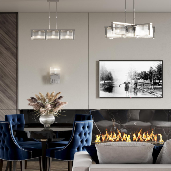 Бра E14 1*40W GATSBY хром/прозрачный/стекло ODEON LIGHT