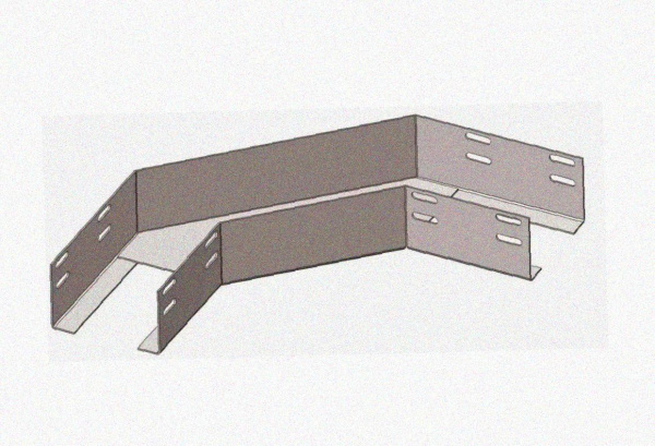 Лоток угловой замковый перфорированный КГЗ 100х50-135 УТ1,5 поворот на 135, горячее цинкование, S1,5