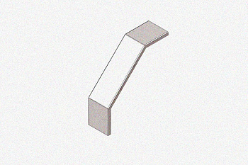 Крышка лотка замкового КЛСЗ 600х80-90 УТ1,5 для поворота трассы вниз на 90, горячее цинкование, S1,5