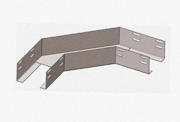 Лоток угловой глухой КГГ 300х80-90 УХЛ1 поворот на 90, горячее цинкование, S1,0