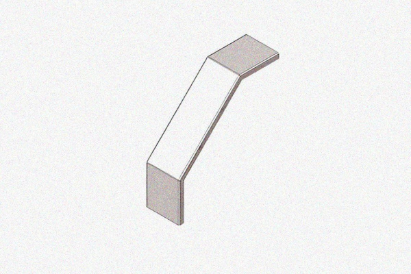 Крышка лотка замкового КЛСЗ 600х80-90 УТ1,5 для поворота трассы вниз на 90, горячее цинкование, S1,5