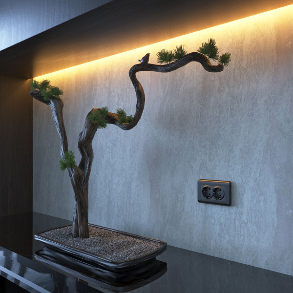 Stream Рамка для двойной розетки (графит) Werkel