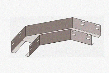 Лоток угловой замковый перфорированный КГЗ 200х150-90 УХЛ1 поворот на 90, горячее цинкование S1,5