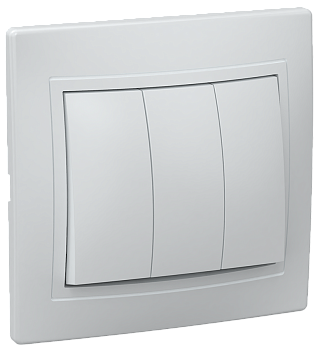 Выключатель 3-клавишный ВС10-3-0-ККм 10А КВАРТА кремовый IEK