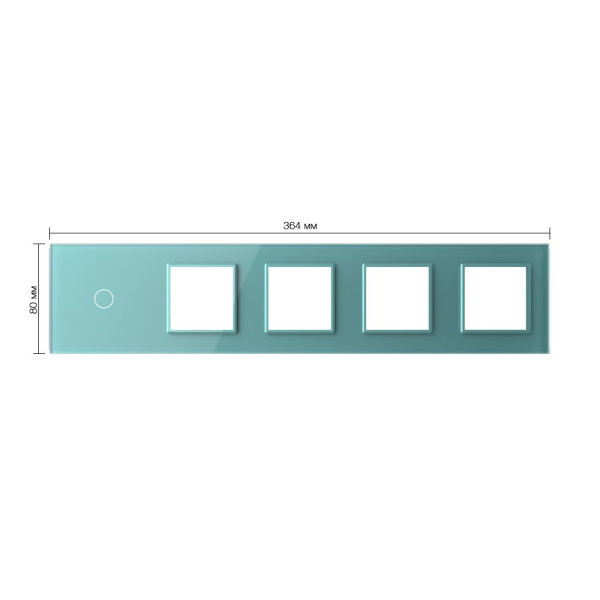Панель для сенсорного выключателя и 4-х розеток, 1 клавиша, цвет зеленый, стекло Livolo