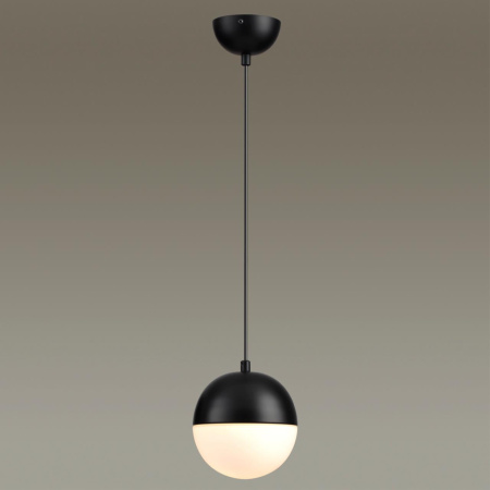 Подвес E27 1*40W PINGA черный/металл/белый/стекло ODEON LIGHT