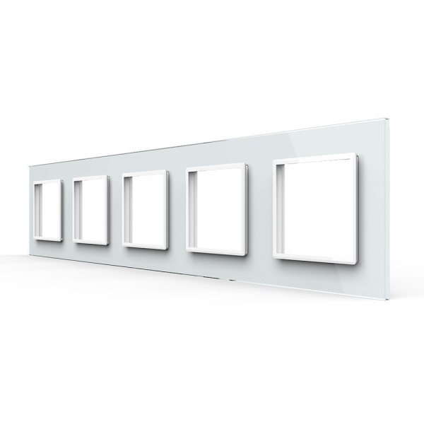 Рамка для пяти розеток Белая Livolo