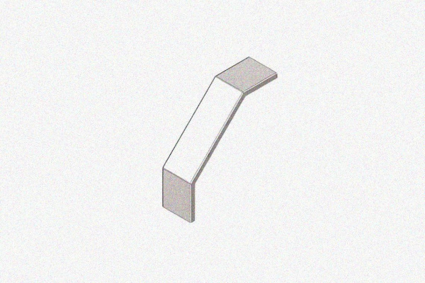 Крышка лотка замкового КЛСЗ 200х50-90 УТ1,5 для поворота трассы вниз на 90, горячее цинкование, S0,8