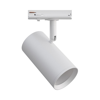 16-75 Светильник трековый, однофазный, под лампу, 230В/50Гц, GU10, max 35Вт, IP20, Φ55х100х130мм, белый, алюминий, с адаптером, лампа в комплект не вх
