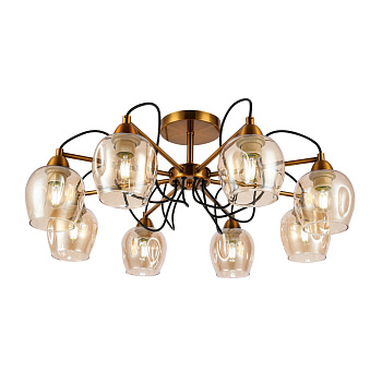 Люстра потолочная Бронза/Янтарный E27 8*60Вт SLE110002-08 EVOLUCE