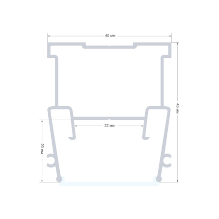 08-57 Профиль алюминиевый для натяжного потолка под светодиодн. ленту (центральный элемент), 40х45 мм, 2 м APEYRON
