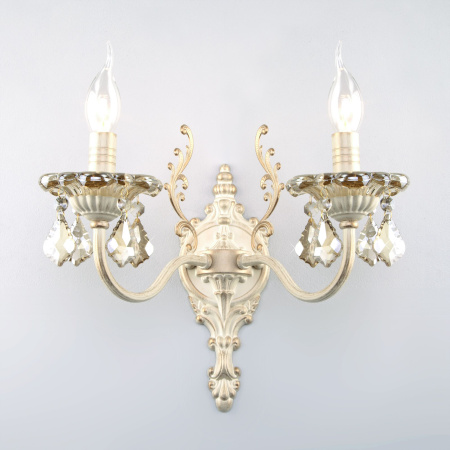 Бра с хрусталем 2*E14 60Вт белый с золотом IP20 Elisha (3281/2 белый с золотом) Eurosvet