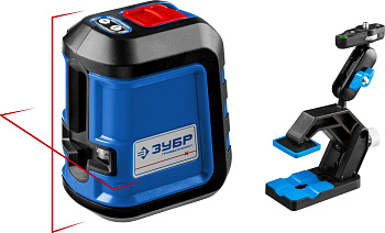 КРЕСТ-15, нивелир лазерный, суперкомпакт, 15м, точн. +/-0,3 мм/м, держатель ЗУБР