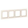 Стокгольм Рамка 4-местная белая с линией цвета шампань EKF