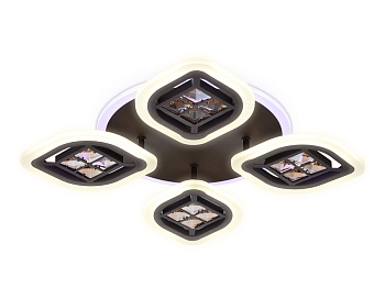 Потолочный светодиодный светильник с пультом FA281/4 CF/TI кофе/янтарь 69W 530*530*80(ПДУ РАДИО 2.4G) Ambrella Light