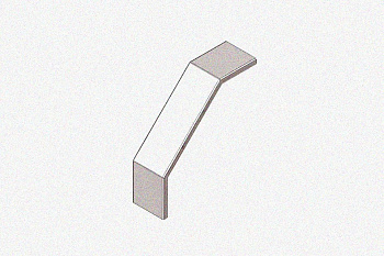 Крышка лотка замкового КЛСЗ 80х80-90 УХЛ1 для поворота трассы вниз на 90, оцинкованный лист, S1,5