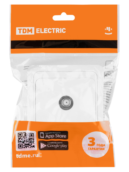 Розетка TV (SAT) F-типа белая "Валдай" TDM