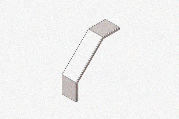 Крышка лотка замкового КЛСЗ 80х80-90 УХЛ1 для поворота трассы вниз на 90, оцинкованный лист, S1,5