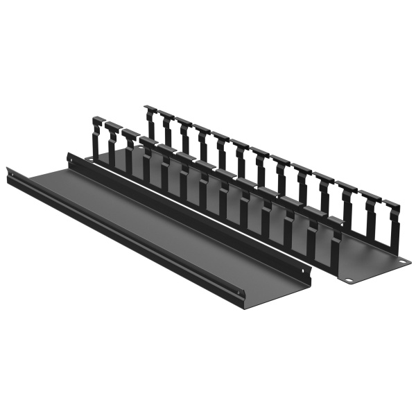 Кабельный органайзер с крышкой 2U, глубина 60 мм, для 19" IT-корпусов, RAL9005 DKC Кабельный органайзер с крышкой 2U, глубина 60 мм, для 19" IT-корпусов, RAL9005 DKC