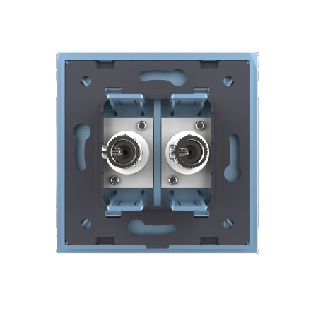 Розетка ТВ двойная Синяя Livolo