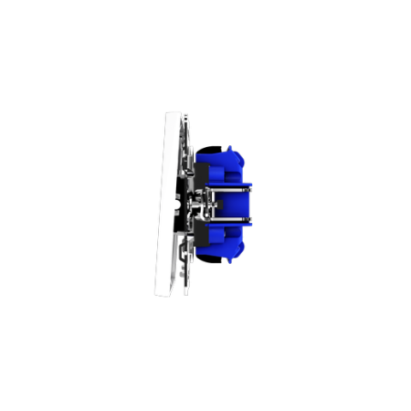 Проходной переключатель встраиваемый Voltum S70 двухклавишный 10А, (белый глянцевый)