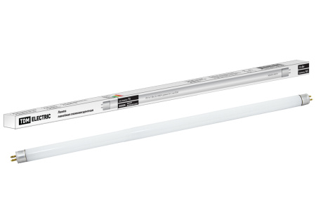 Лампа люминесцентная линейная двухцокольная ЛЛ-16/13 Вт, T5/G5, 4000 К, длина 531,14мм TDM