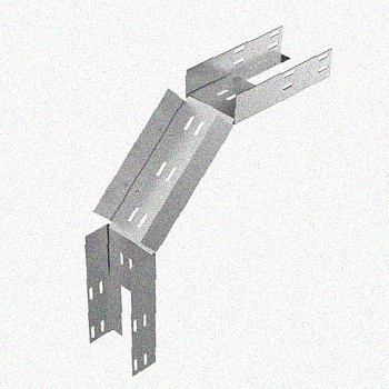 Лоток перфорированный КС 200х50-90 У3 для поворота трассы вниз на 90, окрашенный, S1,5